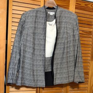 Dressbarn Black and White Tweed Jacket w/shell Vintage 80’s